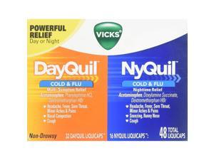 Vicks DayQuil/NyQuil Cold & Flu Multi-Symptom/Nighttime Relief LiquiCaps - 48ct Vicks DayQuil/NyQuil Cold & Flu Multi-Symptom/Nighttime Relief LiquiCaps - 48ct
