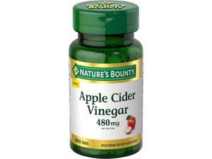 Nature's Bounty Apple Cider Vinegar Dietary Supplement, Supports Energy Levels and Metabolism, Plant Based, 480mg, 200 Tablets