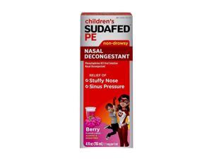 Sudafed PE Children's Nasal Decongestant Liquid Raspberry, Non Drowsy  - 4oz