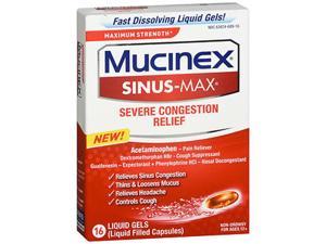 Mucinex Sinus-Max Severe Congestion Relief Liquid Gels - 16 ct