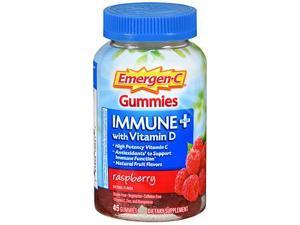 Emergen-C Immune Plus With Vitamin D Gummies Raspberry - 45 ct