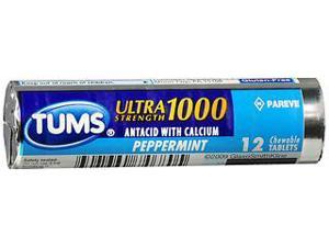 TUMS Ultra Strength 1000 Tablets Peppermint - 12 packs of 12 each