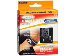 L/XL Mueller HG80 Premium Latex & Neoprene-Free Tennis Elbow Brace Black/Gray 