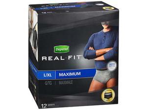 Depend Real Fit Incontinence Underwear for Men with Maximum Absorbency, Large/X-Large, 12 ct (Pack of 2)