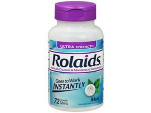 Rolaids Ultra Strength, Mint  Chewable - 72 Tablets