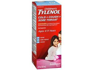 Tylenol Children's Cold + Cough + Sore Throat Oral Suspension Bubble Gum - 4 oz Tylenol Children's Cold + Cough + Sore Throat Oral Suspension Bubble Gum - 4 oz