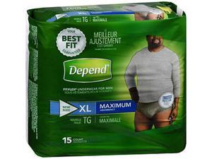 Depend Fit-Flex Underwear for Men X-Large Maximum Absorbency - 2 pks of 15 ct