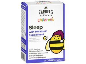 Zarbee's Naturals Children's Sleep Melatonin Supplement Chewable Tablets Grape Flavor - 30 ct