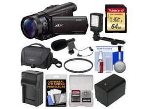 Sony Handycam FDR-AX100 Wi-Fi 4K HD Video Camera Camcorder with 64GB Card + Case + LED Light + Battery & Charger + Mic + Filter + Kit Sony Handycam FDR-AX100 Wi-Fi 4K HD Video Camera Camcorder with 64GB Card + Case + LED Light + Battery & Charger + Mic + Filter + Kit