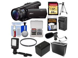 Sony Handycam FDR-AX100 Wi-Fi 4K HD Video Camera Camcorder with 64GB Card + Case + LED Light + Battery/Charger + Mic + Tripod + Filter Kit Sony Handycam FDR-AX100 Wi-Fi 4K HD Video Camera Camcorder with 64GB Card + Case + LED Light + Battery/Charger + Mic + Tripod + Filter Kit