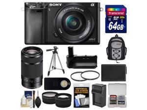 Sony Alpha A6000 Wi-Fi Digital Camera & 16-50mm Lens (Black) with 55-210mm Lens + 64GB Card + Backpack + Battery/Charger + Grip + Tripod + 2 Lens Kit Sony Alpha A6000 Wi-Fi Digital Camera & 16-50mm Lens (Black) with 55-210mm Lens + 64GB Card + Backpack + Battery/Charger + Grip + Tripod + 2 Lens Kit
