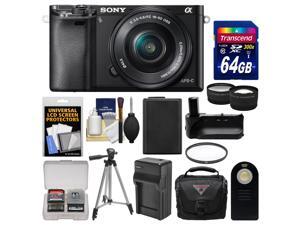 Sony Alpha A6000 Wi-Fi Digital Camera & 16-50mm Lens (Black) with 64GB Card + Case + Battery & Charger + Grip + Tripod + Tele/Wide Lens Kit Sony Alpha A6000 Wi-Fi Digital Camera & 16-50mm Lens (Black) with 64GB Card + Case + Battery & Charger + Grip + Tripod + Tele/Wide Lens Kit