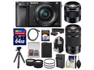 Sony Alpha A6000 Wi-Fi Digital Camera & 16-50mm (Black) with 55-210mm & 50mm f/1.8 Lenses + 64GB Card + Case + Battery/Charger + Tripod + Kit Sony Alpha A6000 Wi-Fi Digital Camera & 16-50mm (Black) with 55-210mm & 50mm f/1.8 Lenses + 64GB Card + Case + Battery/Charger + Tripod + Kit