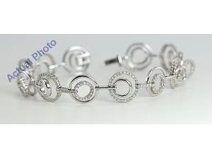18k White Gold Round Cut Modern Style Diamond Fashion Bracelet (2.1 Ct, G Color, SI2 Clarity)