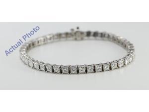 14k White Gold Princess Cut Classic Diamond Tennis Bracelet (8.8 Ct, G-H Color, SI Clarity)