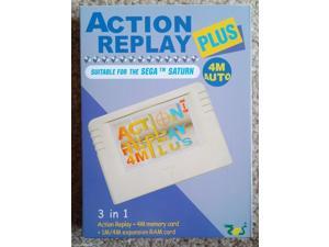 Sega Saturn Action Replay Plus 3 in 1 Memory Card and Cheat Codes Auto 1 or 4M Ram Region Free