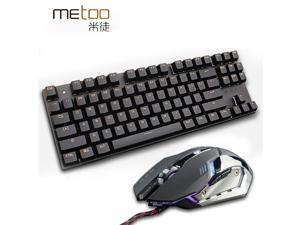 Professional LED Backlit blue/black switch Gaming Mechanical Keyboard+Mouse combo set 3200DPI gaming light Russia stickers