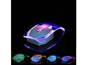 Newest Luminous Colorful Lights 2.4G Wireless Mouse Ultra-thin Power Saving Glow Mice for Notebook Desktop Computer Transparent