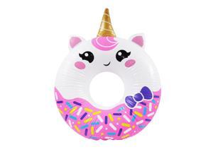 Treasure Gurus 33" Inflatable Rainbow Unicorn Donut Swimming Pool Water Float Blow Up Party Toy Raft Animal Floaties Decor Treasure Gurus 33" Inflatable Rainbow Unicorn Donut Swimming Pool Water Float Blow Up Party Toy Raft Animal Floaties Decor