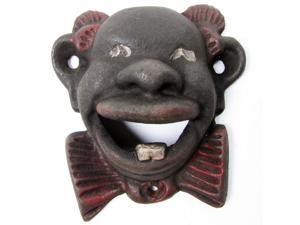 Cast Iron Clown Bottle Opener - Vintage Black Wall Mount Cast Iron Clown Bottle Opener - Vintage Black Wall Mount