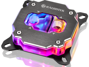 RAIJINTEK FORKIS PRO RBW, a CPU water block with ARGB LED light, made of full copper material, melted by alloying. With adapting 3D micro-fin structure, alloying brazing, Compatible with 5V ADD header RAIJINTEK FORKIS PRO RBW, a CPU water block with ARGB LED light, made of full copper material, melted by alloying. With adapting 3D micro-fin structure, alloying brazing, Compatible with 5V ADD header