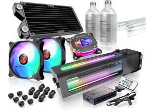 SCYLLA PRO CA240, a full Water Cooling Kit, including copper water block, 240mm copper radiator, D5 EVO RBW pump, is a top premium quality water cooling total solution for gaming PC & enthusiasm