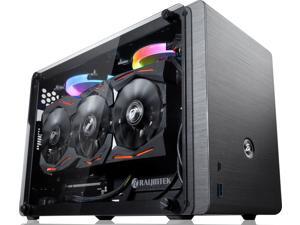 RAIJINTEK OPHION, a SFF Case (Mini-TX) w/ Tempered Glass, Max. 330mm VGA Card, ATX PSU, Type-C Hub, Riser Card, 3x2.5" HDD, Magnetic Design Dust Filter