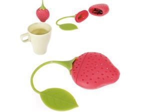 Strawberry Design Silicone Tea Infuser Strainer - Red and Green / Suitable for Use in Teapot, Teacup and More--A Wonderful Gift for An Avid Tea Drinker Strawberry Design Silicone Tea Infuser Strainer - Red and Green / Suitable for Use in Teapot, Teacup and More--A Wonderful Gift for An Avid Tea Drinker