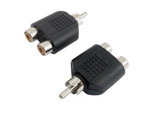 AV Audio 1 RCA Male Plug to 2 Female RCA Adapter Connector 2 Pcs AV Audio 1 RCA Male Plug to 2 Female RCA Adapter Connector 2 Pcs