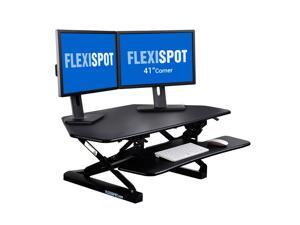 FlexiSpot Standing Desk - 41 Inch Cubicles Corner Desk Riser Computer Riser Fit Dual Monitors with Removable Keyboard Tray (M4B-Corner-Black) FlexiSpot Standing Desk - 41 Inch Cubicles Corner Desk Riser Computer Riser Fit Dual Monitors with Removable Keyboard Tray (M4B-Corner-Black)