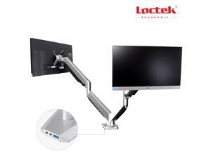 LOCTEK Dual Arm LCD Monitor Desk Mount Heavy Duty Fully Adjustable with Gas Spring Technology Fits 2 /Two Screens up to 27" D7D LOCTEK Dual Arm LCD Monitor Desk Mount Heavy Duty Fully Adjustable with Gas Spring Technology Fits 2 /Two Screens up to 27" D7D