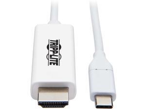 Tripp Lite U444-006-H4K6WE USB-C to HDMI Adapter, M/M, White, 6 ft. - 5.91 ft HDMI/Thunderbolt 3 A/V Cable for Smartphone, Projector, Chromebook, Notebook, Monitor, Tablet, Audio/Video Device, MacBook