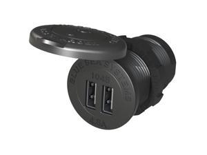BLUE SEA 1045 12/24V DUAL USB CHARGER 1 1/8" HOLE MOUNT BLUE SEA 1045 12/24V DUAL USB CHARGER 1 1/8" HOLE MOUNT