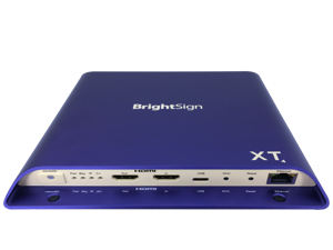 BrightSign XT1144 Expanded I/O Digital Signage Media Player, H.265, 4K/Full HD, HTML5, Dolby Vision, HDR10+, PoE+, Gigabit Eth, GPIO, IR, M.2 SSD PCIe, Serial, Dual USB, Live TV Playback