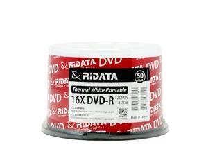 Ridata DVD-R 16X 4.7GB 120Min White Thermal Hub Printable Blank Media Recordable Disc (50 Pack) Ridata DVD-R 16X 4.7GB 120Min White Thermal Hub Printable Blank Media Recordable Disc (50 Pack)
