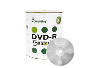 100 Pack Smartbuy 16X DVD-R 4.7GB 120Min Logo Top Blank Media Recordable Disc