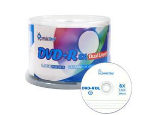 50 Pack Smartbuy 8X DVD+R DL 8.5GB Dual Layer Logo Top Blank Media Recordable Disc 50 Pack Smartbuy 8X DVD+R DL 8.5GB Dual Layer Logo Top Blank Media Recordable Disc