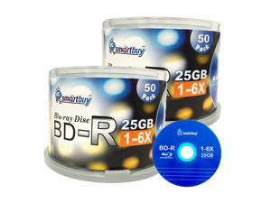 Smartbuy 6X BD-R 25GB Logo Top Video Audio Photo Data Recordable Disc (100 Packs)