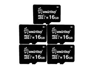 Smartbuy Micro SDHC Class 10 TF Flash Memory Card SD HC C10 Ultra U1 UHS-I HD Fast Speed for Camera Mobile Phone Tab GPS MP3 TV (16GB - 5 Packs) Smartbuy Micro SDHC Class 10 TF Flash Memory Card SD HC C10 Ultra U1 UHS-I HD Fast Speed for Camera Mobile Phone Tab GPS MP3 TV (16GB - 5 Packs)