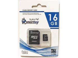 Smartbuy Micro SDHC Class 4 TF Flash Memory Card SD HC C4 For Camera Mobile Phone Tab GPS MP3 TV + Adapter + Mini Case (16GB - 1 Pack)