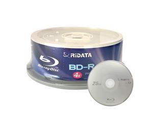 Ridata 4X BD-R BDR 25GB Single Layer Blue Blu-ray Logo Recordable Blank Media Disc with Spindle Packing (25 Pack) Ridata 4X BD-R BDR 25GB Single Layer Blue Blu-ray Logo Recordable Blank Media Disc with Spindle Packing (25 Pack)