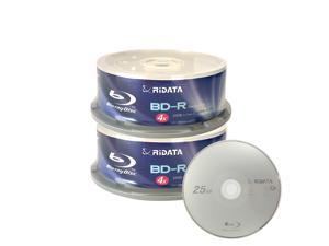 Ridata 4X BD-R BDR 25GB Single Layer Blue Blu-ray Logo Recordable Blank Media Disc with Spindle Packing (50 Pack) Ridata 4X BD-R BDR 25GB Single Layer Blue Blu-ray Logo Recordable Blank Media Disc with Spindle Packing (50 Pack)