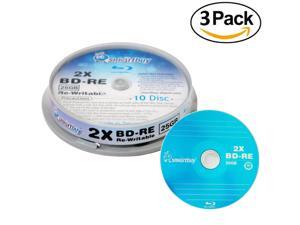 30 Pack Smartbuy 2x 25GB Blue Blu-ray BD-RE Rewritable Branded Logo Blank Bluray Disc 30 Pack Smartbuy 2x 25GB Blue Blu-ray BD-RE Rewritable Branded Logo Blank Bluray Disc
