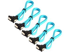 JacobsParts 5-Pack 18" SATA 3.0 Cable SATA3 III 6GB/s Right Angle SSD HDD Hard Drive, Blue