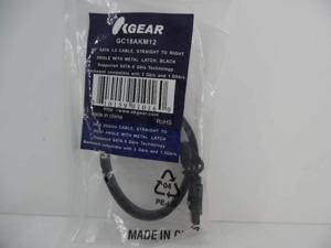 OKgear 18 inch SATA 3.0 cable straight to right angle black color