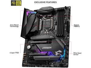 MSI MPG Z490 Gaming Carbon WiFi Gaming Motherboard (ATX, 10th Gen Intel Core, LGA 1200 Socket, DDR4, SLI/CF, Dual M.2 Slots, USB 3.2 Gen 2, Wi-Fi 6, DP/HDMI, Mystic Light RGB) MSI MPG Z490 Gaming Carbon WiFi Gaming Motherboard (ATX, 10th Gen Intel Core, LGA 1200 Socket, DDR4, SLI/CF, Dual M.2 Slots, USB 3.2 Gen 2, Wi-Fi 6, DP/HDMI, Mystic Light RGB)