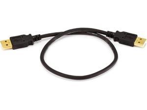 Monoprice 105441  1.5ft USB 2.0 A Male to A Male 28/24AWG Cable (Gold Plated) - Black for Data Transfer Hard Drive Enclosures, Printers, Modems, Cameras and More!