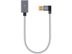 Short USB 3.0 Extension Cable, CableCreation 2-Pack Left Angle USB 3.0 Male to Male Extender Cord, 90 Degree USB 3.0 Adapter, Space Gray Aluminum Short USB 3.0 Extension Cable, CableCreation 2-Pack Left Angle USB 3.0 Male to Male Extender Cord, 90 Degree USB 3.0 Adapter, Space Gray Aluminum