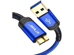 Usb 3.0 Micro Cable, External Hard Drive Cable 2 Pack (1Ft+3.3Ft) Usb A Male To Micro B Charger Cord Compatible With Toshiba, Wd, Seagate Hard Drive, Samsung Galaxy S5, Note 3, Note Pro 12.