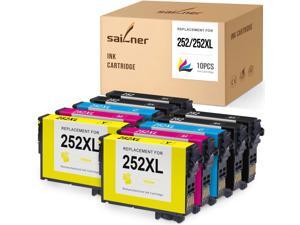 SAILNER Ink Cartridge Replacement for Epson 252 XL 252XL use with Workforce WF-7110 WF-7210 WF-7710 WF-7720 WF-3640 WF-3620 WF-7620 WF-7210 WF-7610 (Black Cyan Magenta Yellow, 10-Pack) SAILNER Ink Cartridge Replacement for Epson 252 XL 252XL use with Workforce WF-7110 WF-7210 WF-7710 WF-7720 WF-3640 WF-3620 WF-7620 WF-7210 WF-7610 (Black Cyan Magenta Yellow, 10-Pack)